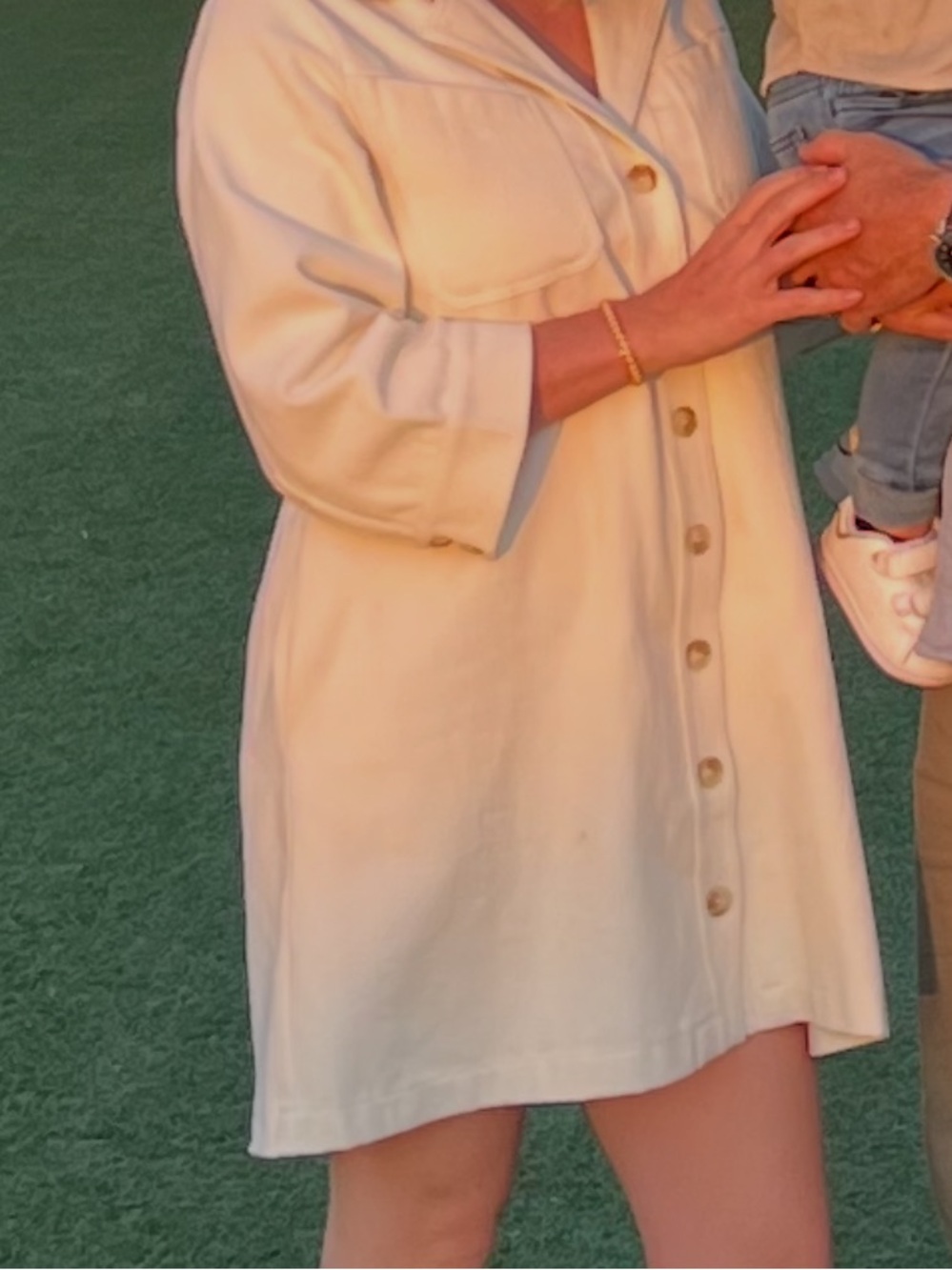 entro Cream Button-Front Mini Dress